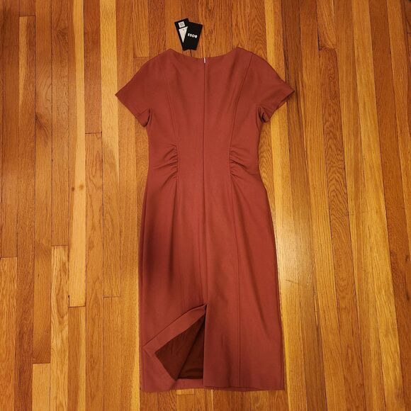 NWT Boss Hugo Boss Dakela Sheath Dress, S/S, Pencil Skirt, Rosewood/Mauve, Sz 8 - Picture 9 of 16